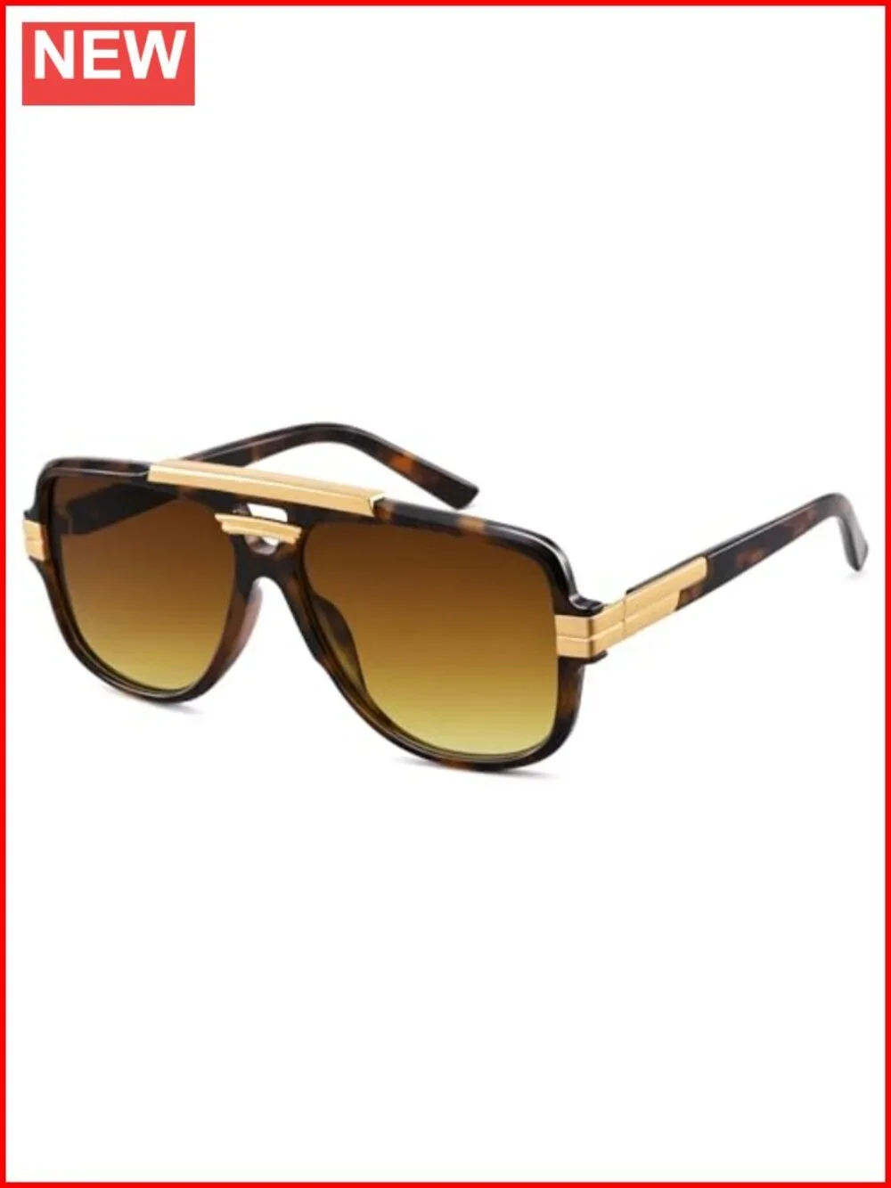 Oversized Square Aviator Sunglasses with UV400 Protection Vintage Retro